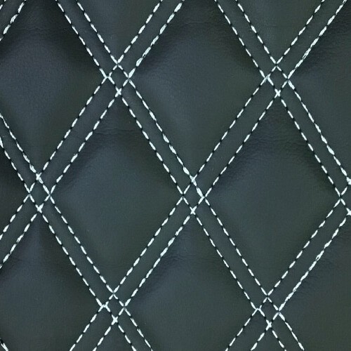 Faux Leather Grey Double Stitch Material